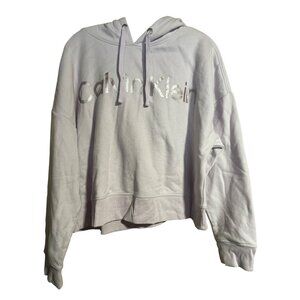 Calvin Klein Cropped Hoodie Womens XL Light Purple Sweatshirt
